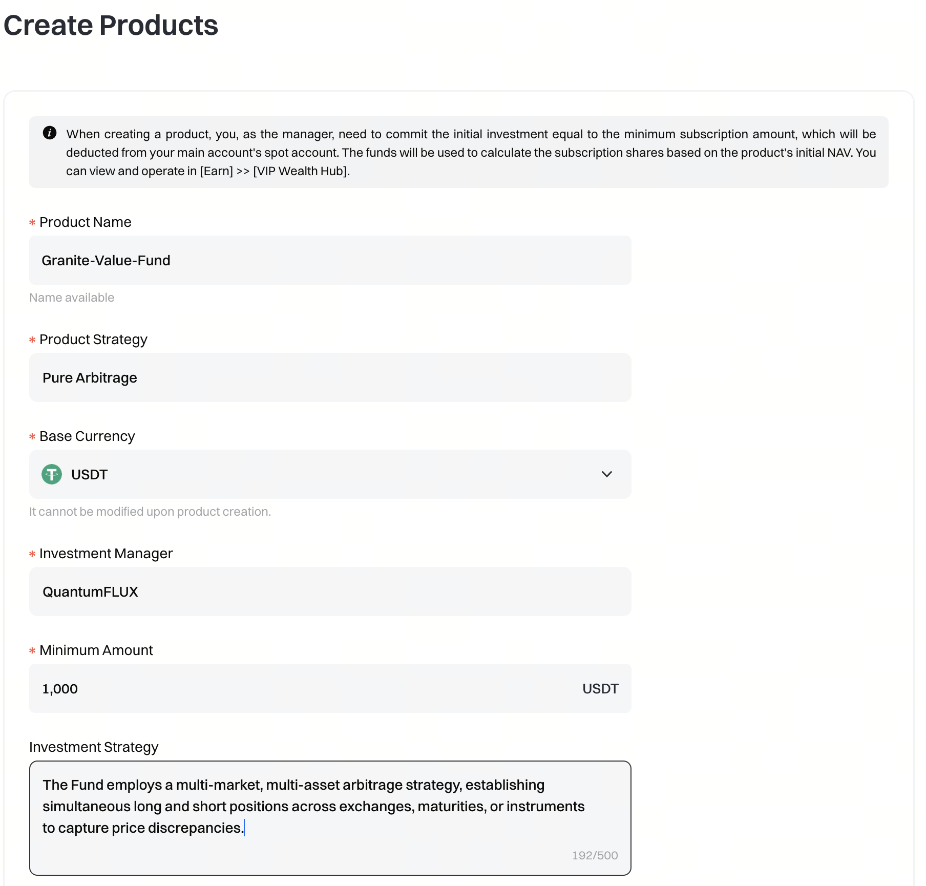 资管产品创建英