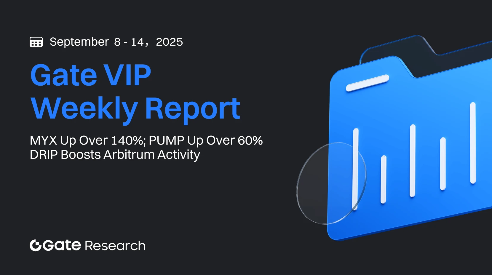 Gate Research: MYX Up Over 140%; PUMP Up Over 60%; DRIP Boosts Arbitrum Activity | Weekly Report for Gate VIPs