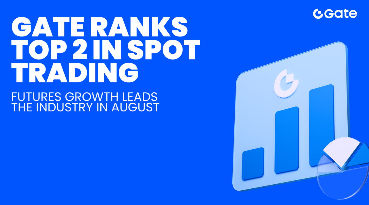 Gate atteint la deuxième place dans le trading au comptant, tandis que la croissance de ses contrats à terme domine le secteur en août
