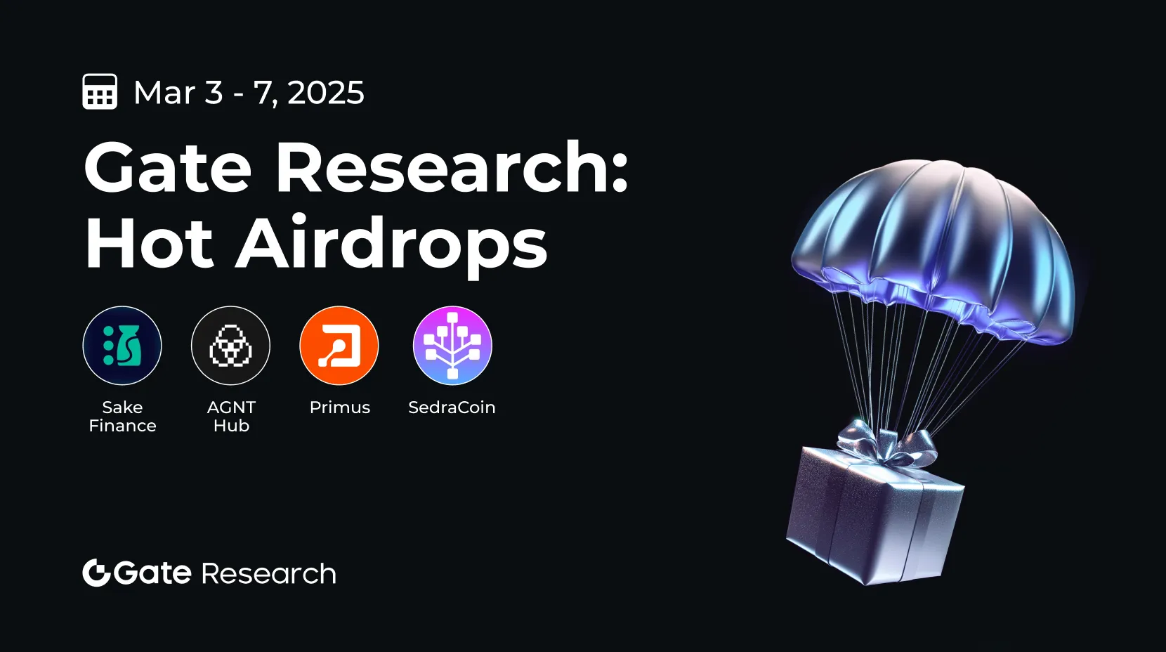Gate Recherche : Aperçu des Airdrops Chauds (3 - 7 Mars 2025)
