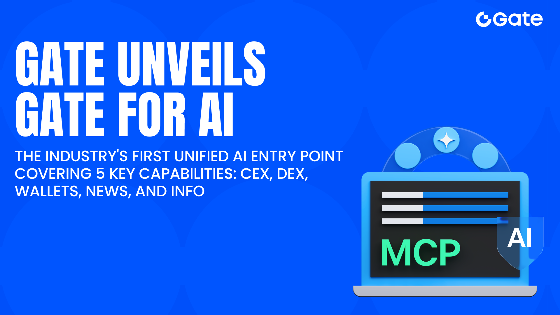 Gate 推出 Gate for AI，打造業界首創結合 CEX、DEX、錢包、資訊與數據五大核心功能的 AI 統一入口