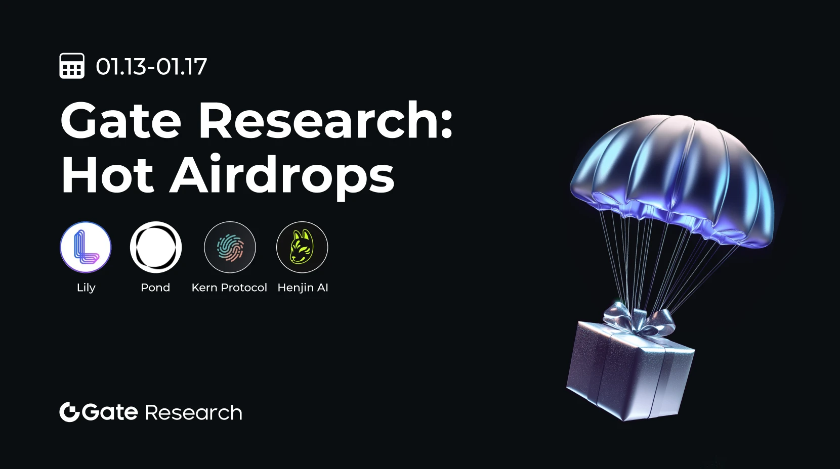 Gate 研究院：熱門空投（01.13-01.17)