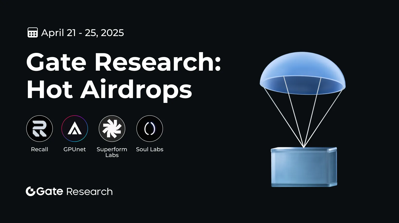 Gate 研究院：熱門空投（2025.4.21-2025.4.25)