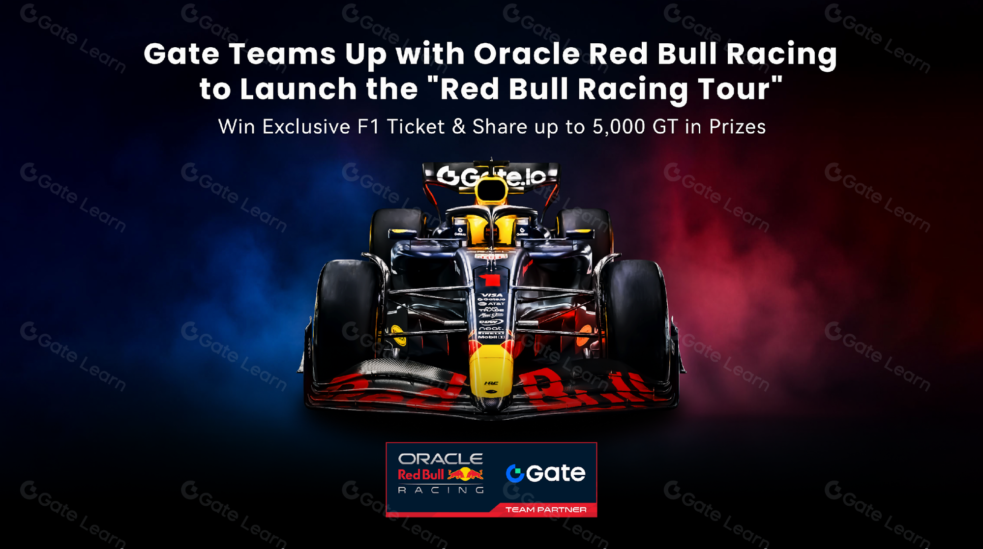 Gate s'associe à Oracle Red Bull Racing pour lancer le "Red Bull Racing Tour": Gagnez des billets exclusifs pour la F1 et partagez jusqu'à 5 000 GT en prix.