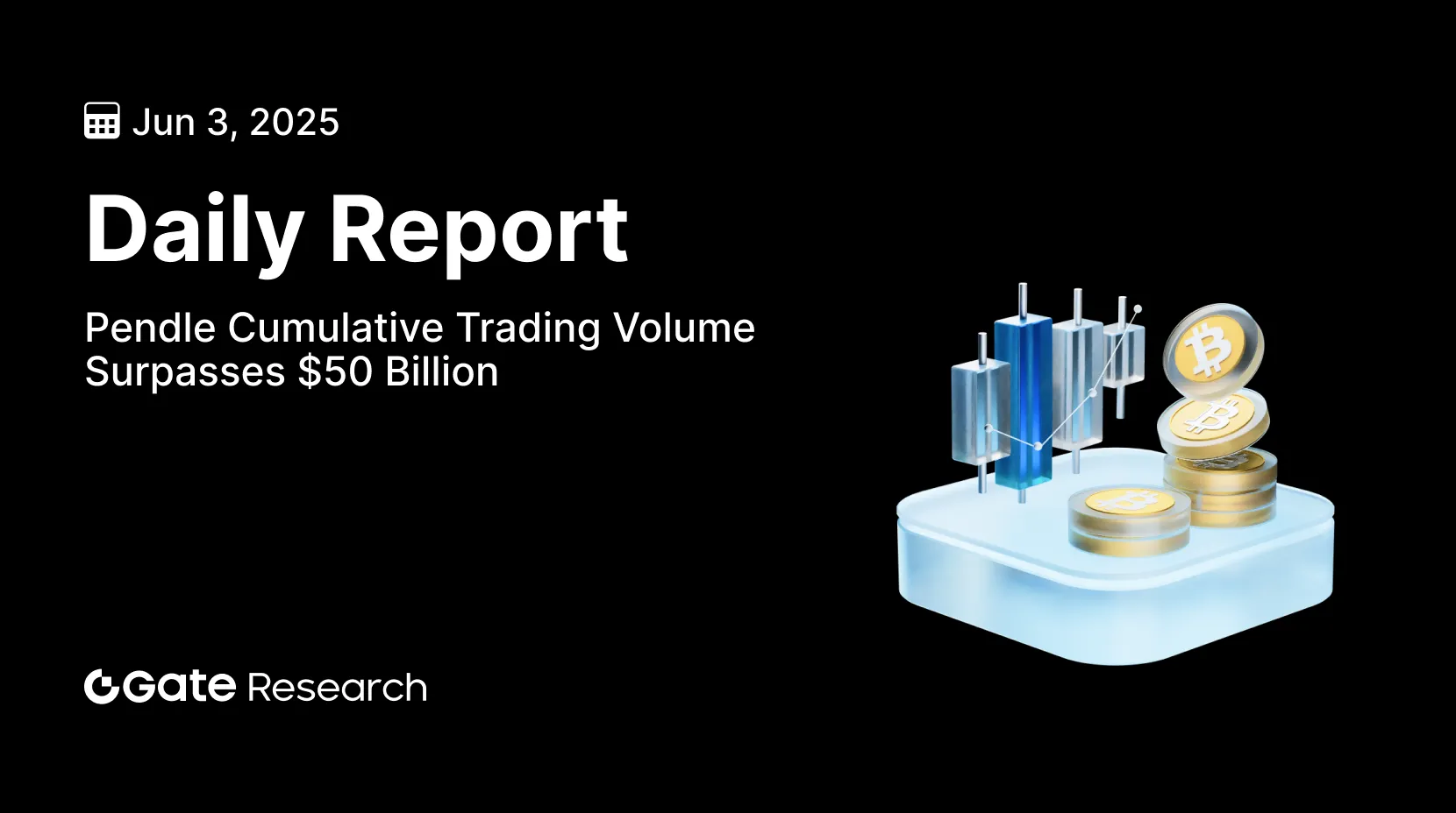 Gate 研究院：Pendle 累計交易量突破 500 億美元｜CreatorBid 代幣 BID 近 3 日接近翻倍