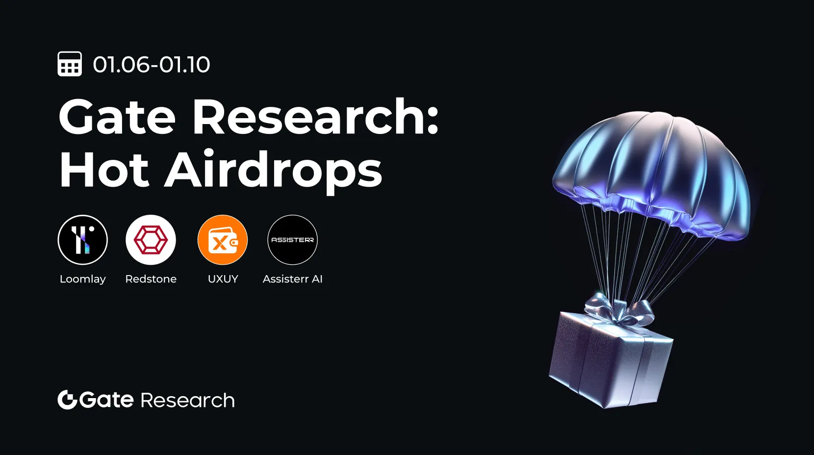Gate Research: Weekly Hot Airdrops (01.06 - 01.10)