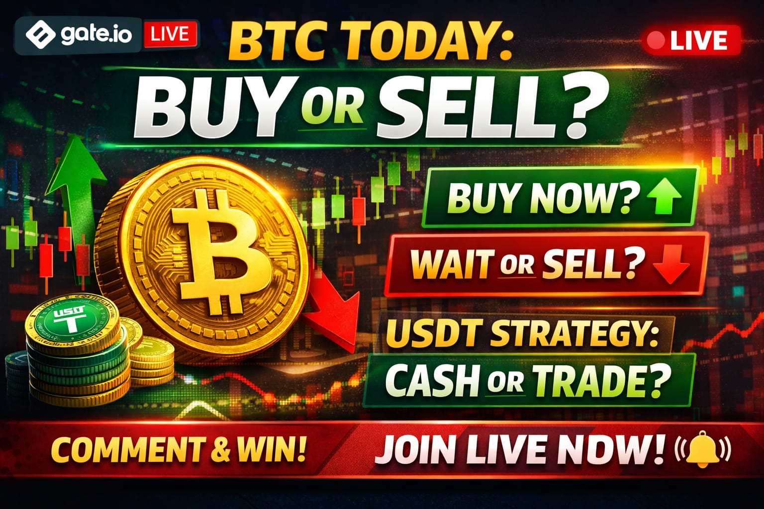 BTC Hoje: Comprar ou Vender? | Atualização de Mercado Ao Vivo & Estratégia USDT