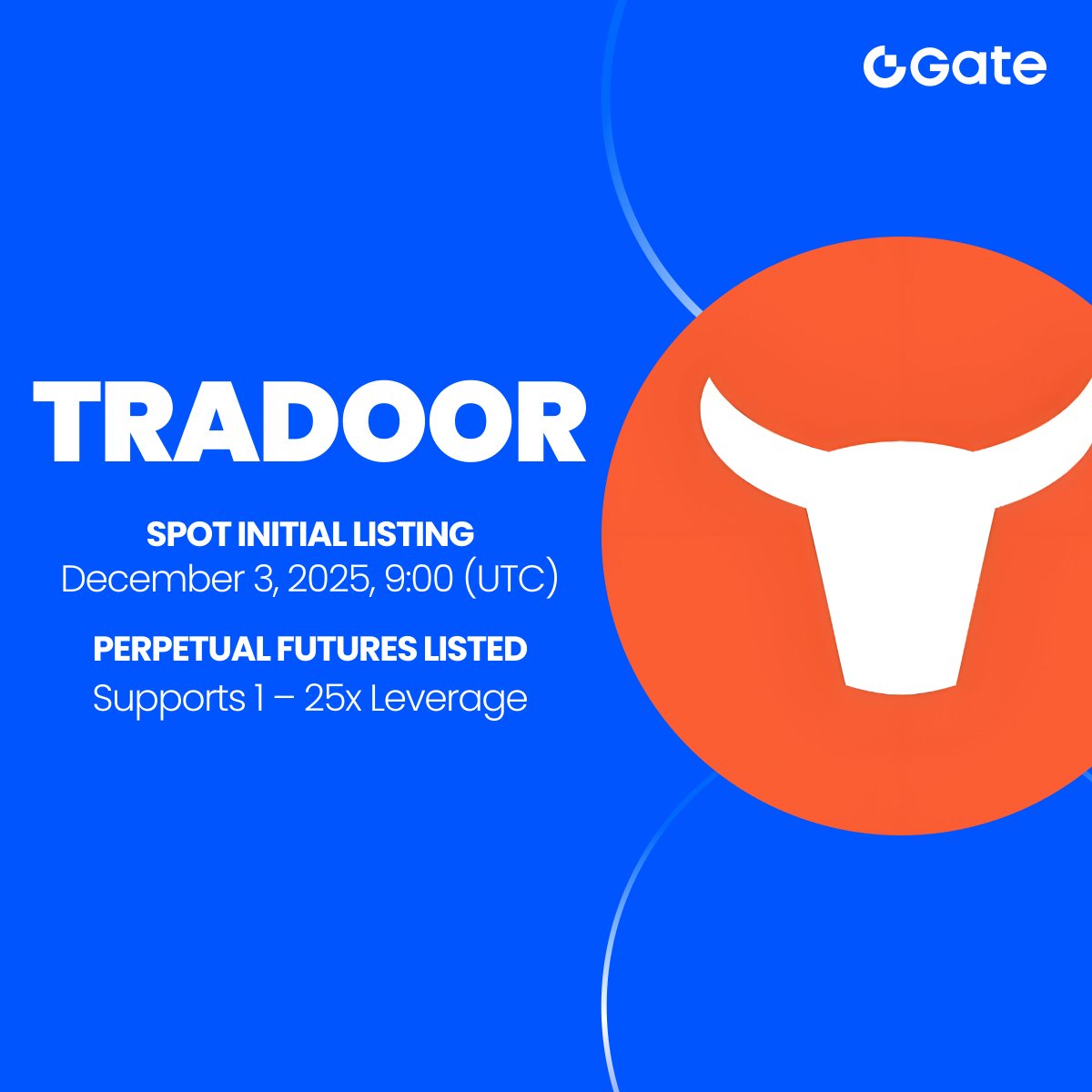 Gate to List Tradoor (TRADOOR) for Spot Trading