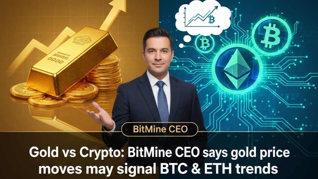Золото против криптовалюты: Генеральный директор BitMine говорит, что колебания цен на золото могут сигнализировать о трендах BTC и ETH.