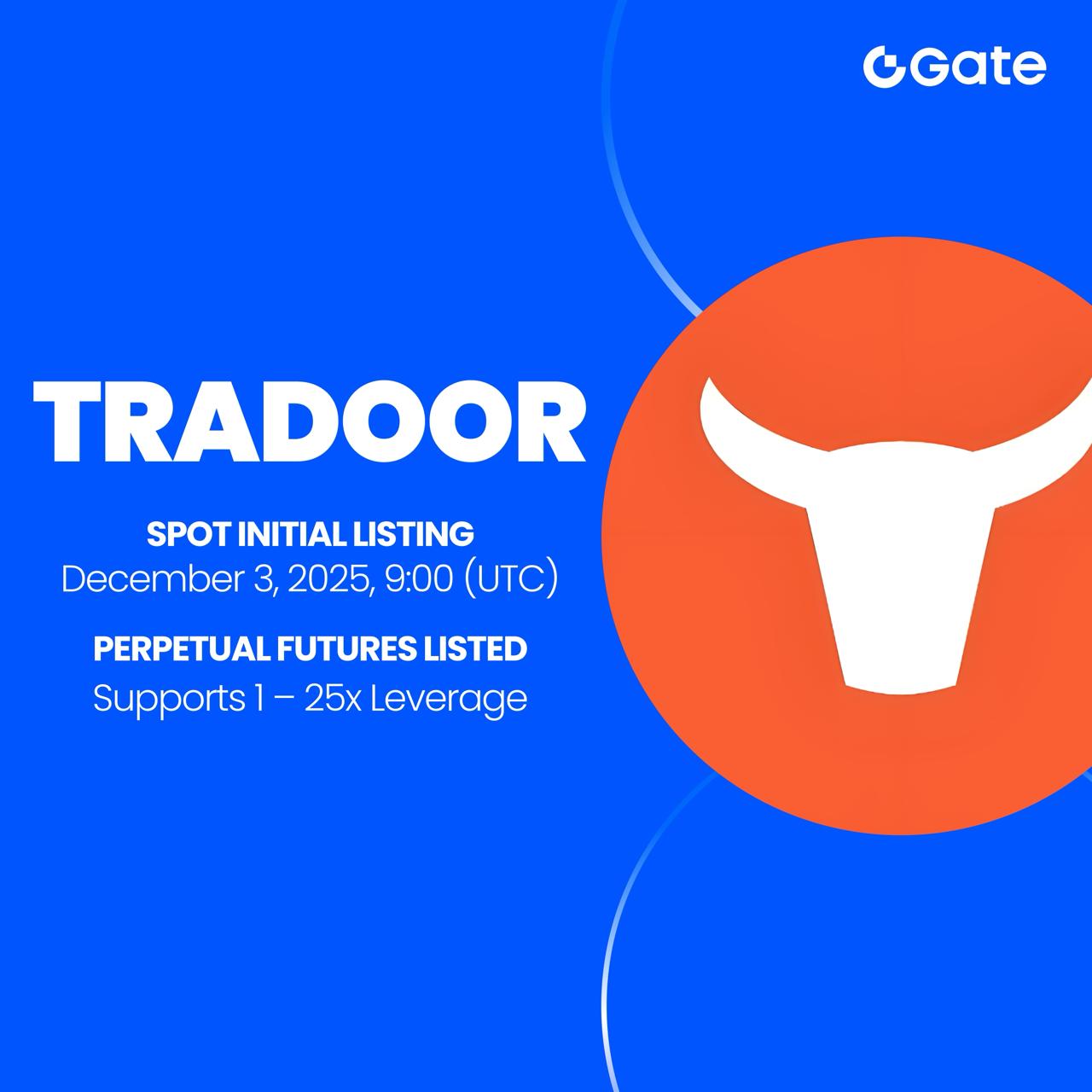 Gate to List Tradoor (TRADOOR) for Spot Trading