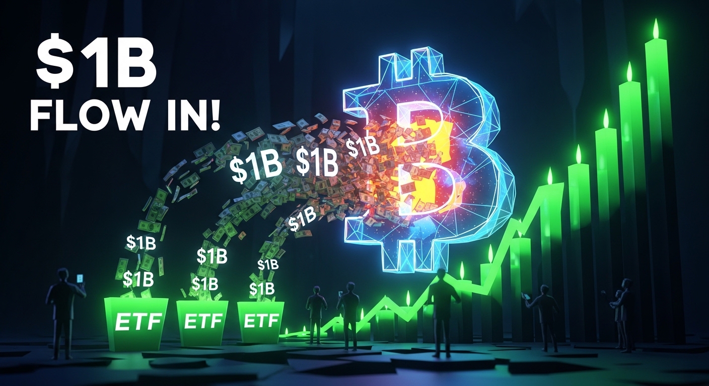 仅在一周内，近10亿美元流入比特币现货ETF，受风险偏好回升的推动。