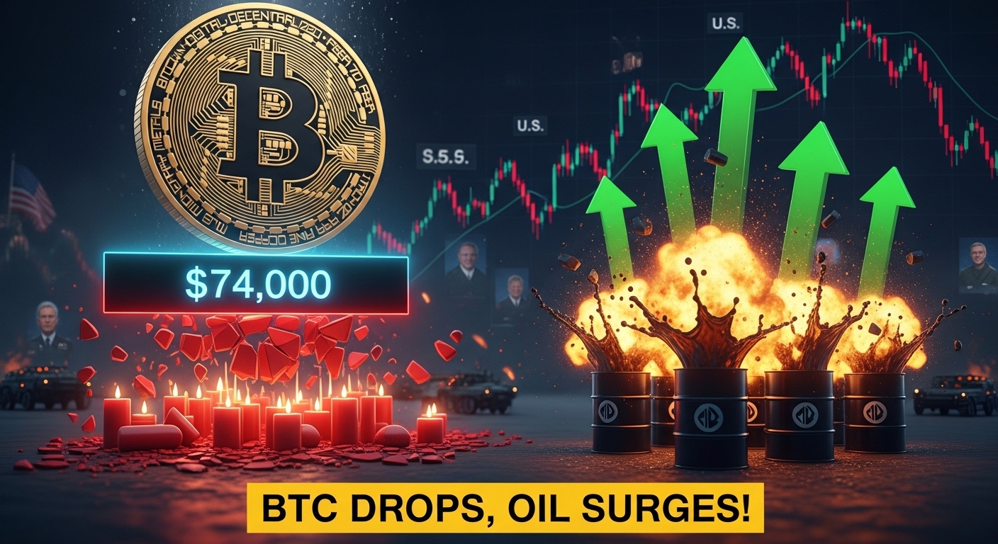 Ateşkesin çöküşü endişeleri artıyor! BTC 74.000 doların altına düştü, petrol yükselişte ve ABD hisse senedi vadeli işlemleri genel olarak geriliyor