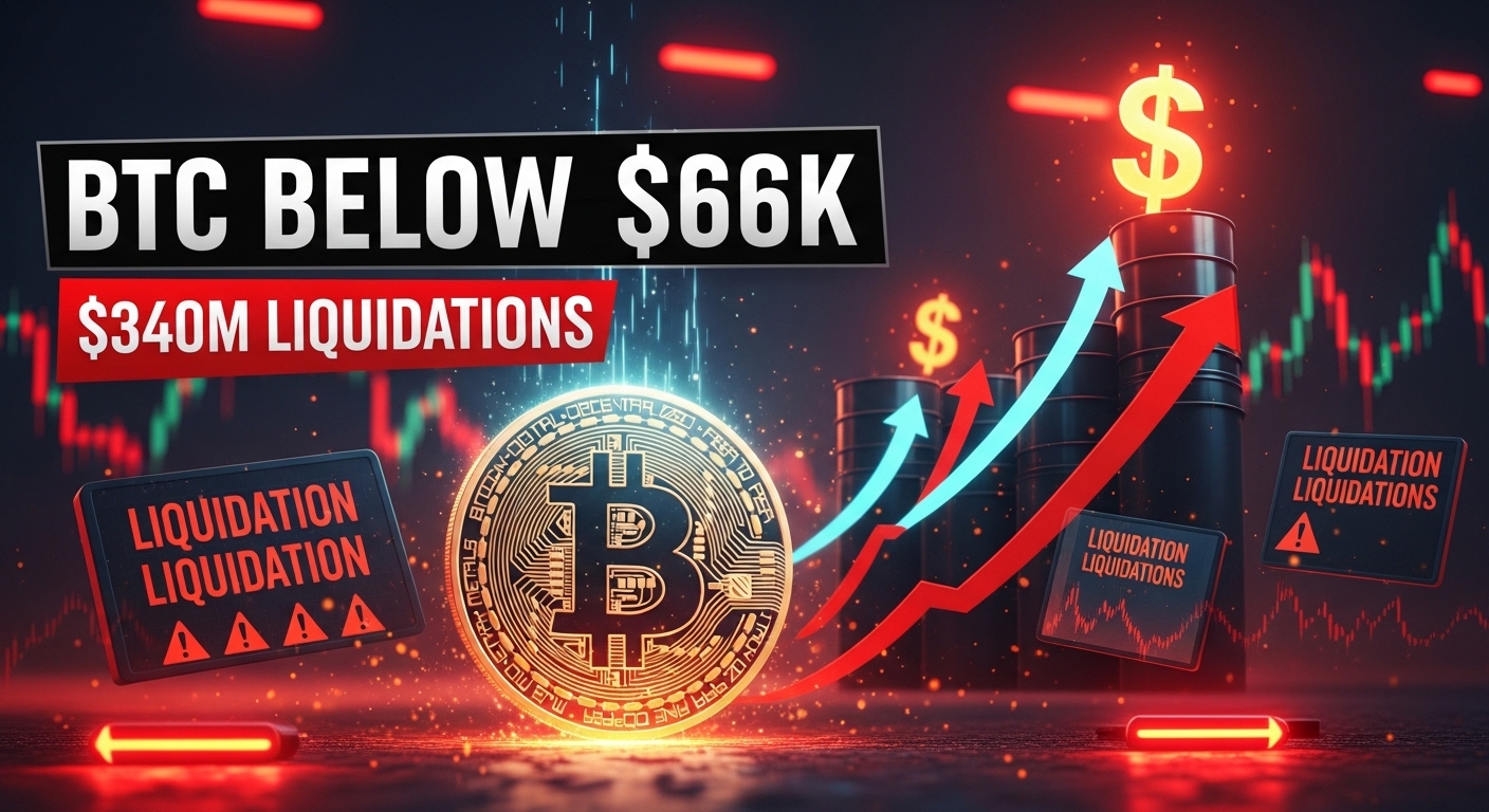 比特幣跌破66,000美元！3.4億美元的清算，隨著油價飆升和美元強勁反彈