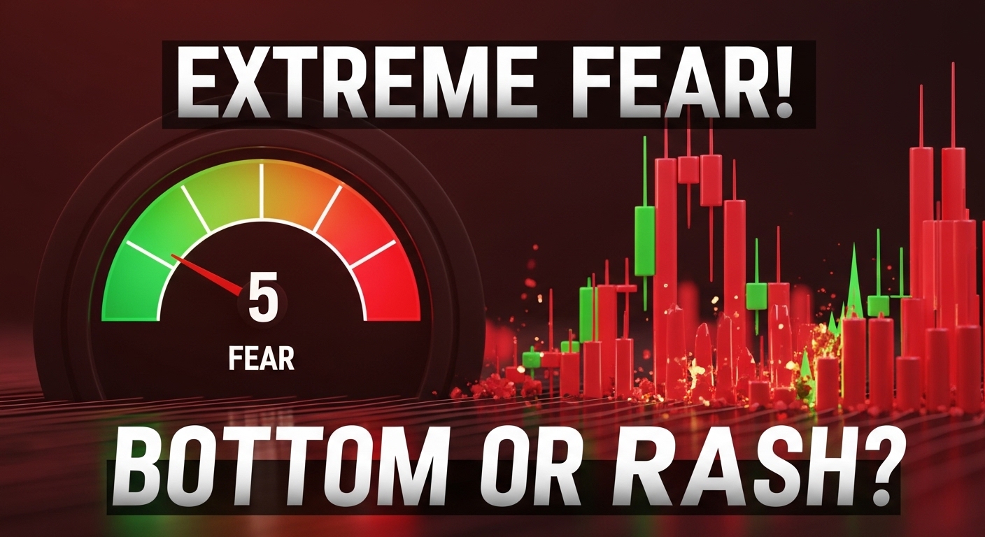 市場の底か、それとも崩壊前か？暗号通貨恐怖指数が5に下落、「極度の恐怖」を示す