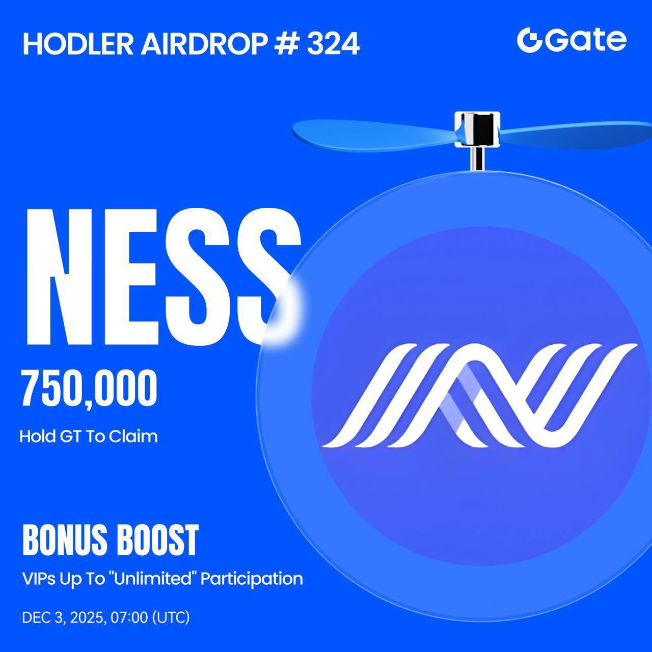 🌟Gate Live Bonus Task -HODLER Airdrop(NESS)