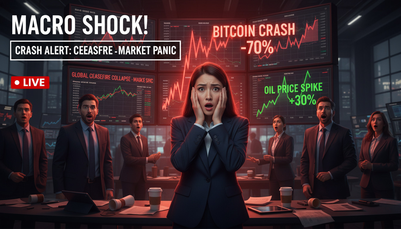 Aumentam os receios de colapso do cessar-fogo! O BTC cai abaixo de $74.000, o petróleo dispara e os futuros das ações dos EUA caem em todos os setores